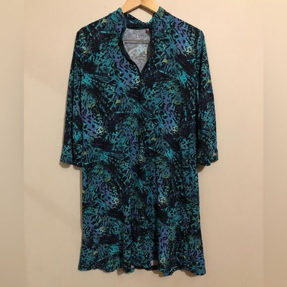 Triabal | 3/4 Sleeve Quarter Zip Dress - Picture 1 of 4